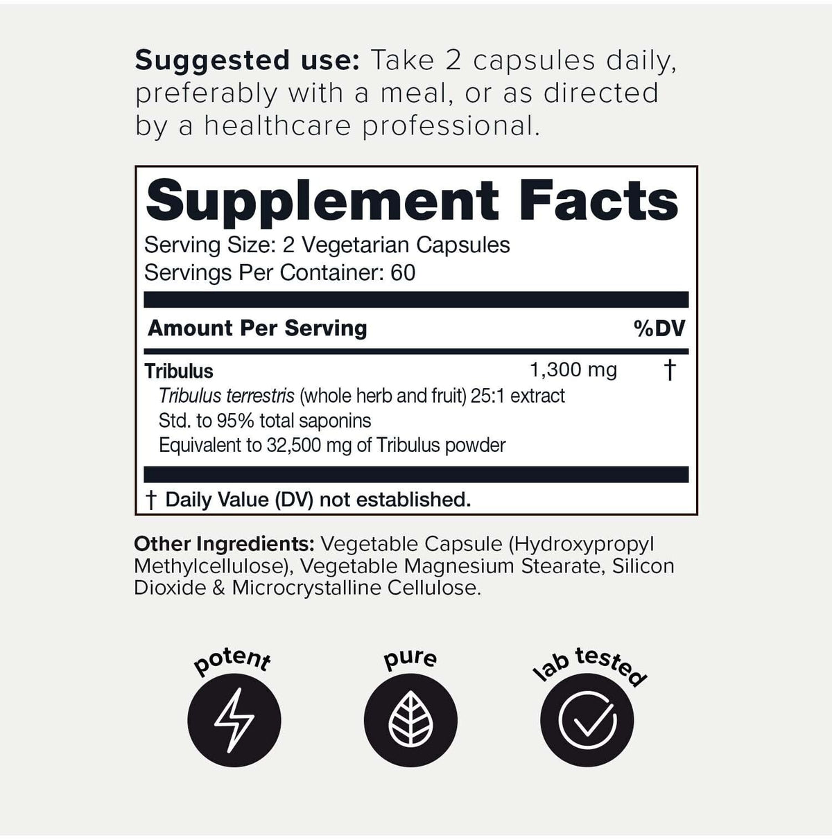 Toniiq Ultra High Strength Tribulus Capsules - 95% Steroidal Saponins - 1300mg Concentra Toniiq
