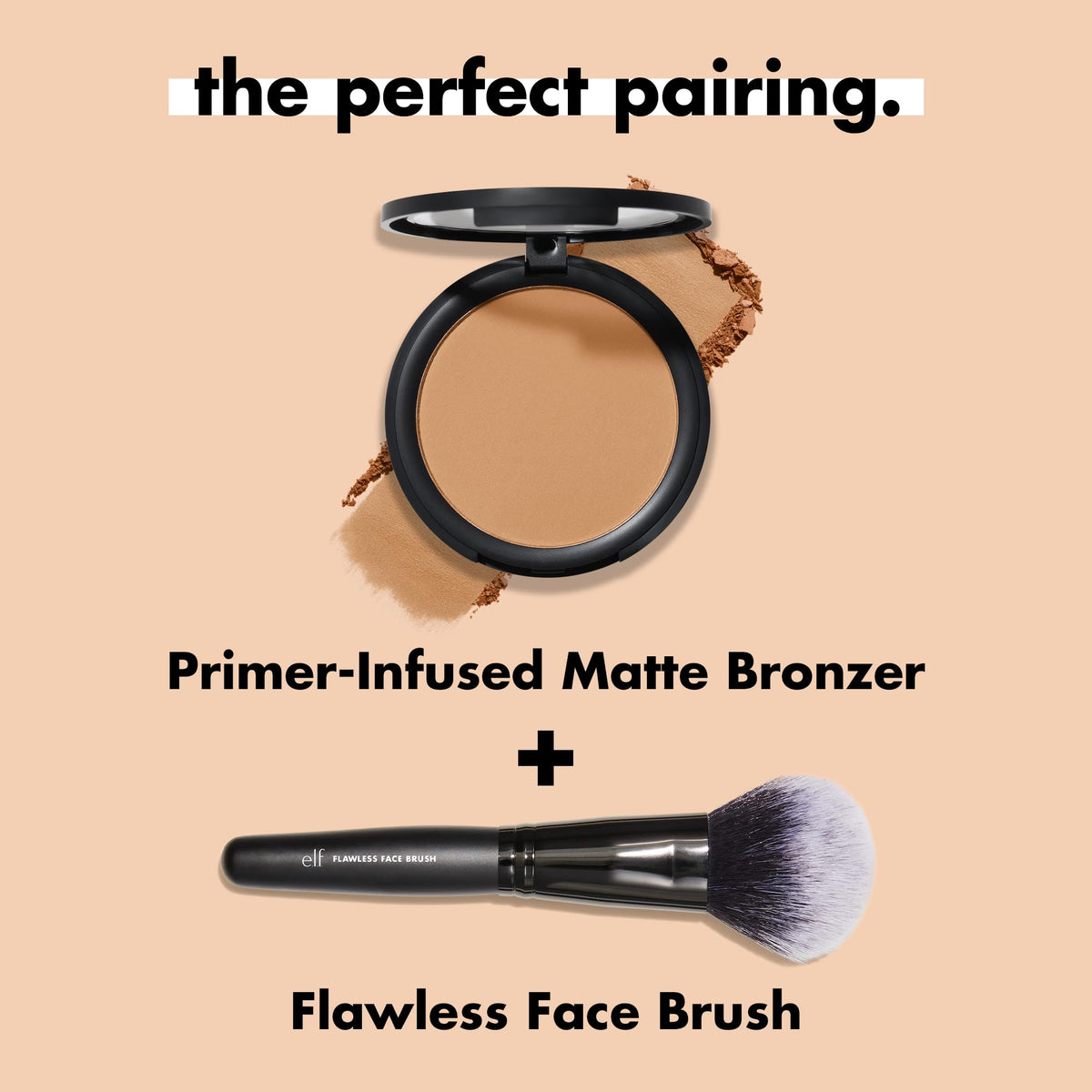 e.l.f. Primer-infused Bronzer, Long-Wear, Matte, Bold, Lightweight, Blends Easily, Contours Cheeks, Forever Sun Kissed, All-Day Wear, 0.35 Oz e.l.f.