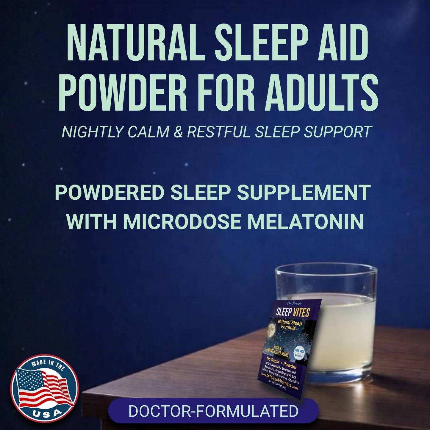 Dr. Price’s Natural Sleep Aid Powder – Berry-Citrus, 30 Packs | Sleep Powder Drink Mix with Magnesium, Microdose Melatonin & Tryptophan | Sleep Support for Adults | Doctor-Formulated, Made in USA Dr. Price's Vitamins