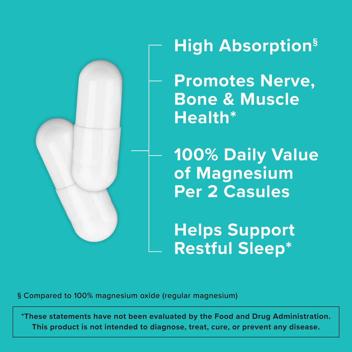 Qunol Magnesium Capsules 420mg, 100% DV, High Absorption Magnesium Supplement, Extra Strength, Bone and Muscle Health Supplement, 180 Count Qunol