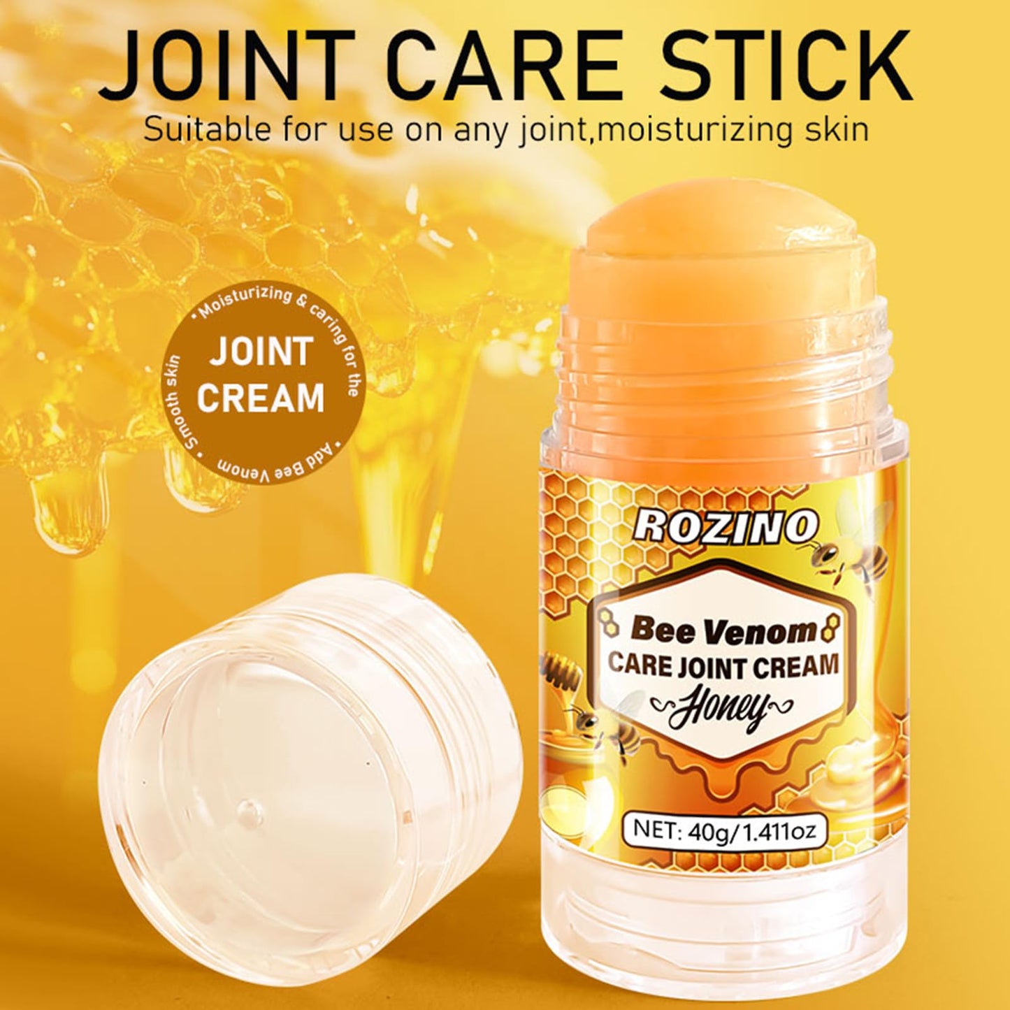 Bee Venom Joint Cream for Knees & Joint Support, Fast Absorbing, Non-Sticky Formula with Vitamin C, Aloe Vera for Soothing Comfort (1.411OZ) Generic