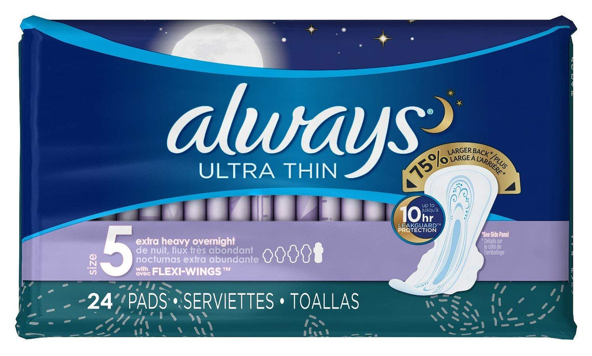 Always Pads Ultra Thin Size 5-24 Count (2 Pack) Always