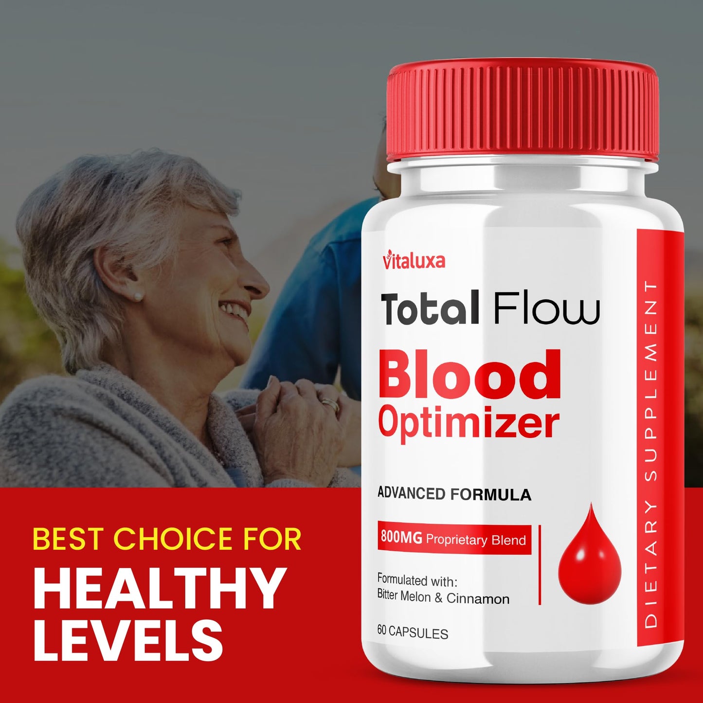 (2 Pack) Total Flow Blood Balance, TotalFlow Blood Support Capsules Supplement Advanced Formula All Natural Optimizer Maximum Strength Daily Health Wellness, TotalFlo Premium Blend Pills (120 Ct) Vitaluxa