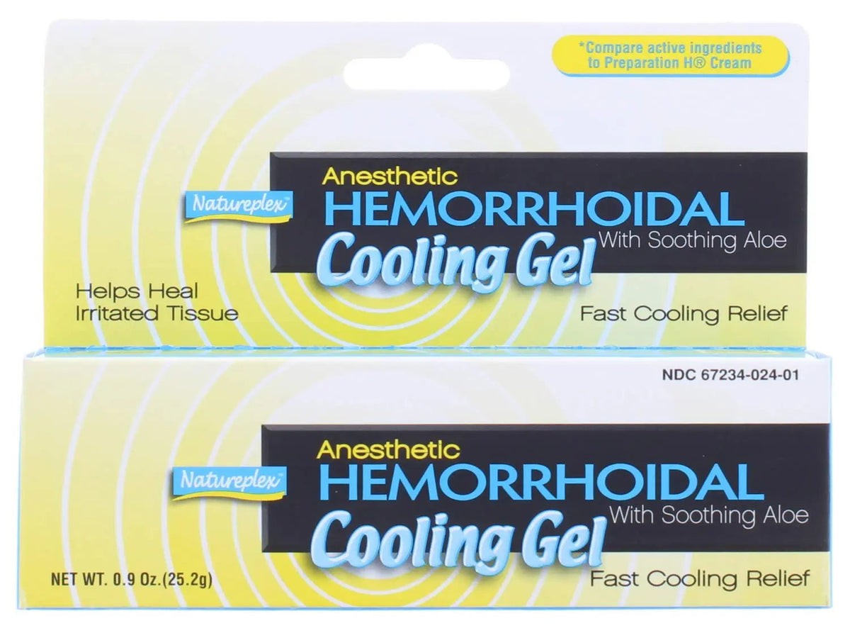 Natureplex Anesthetic Hemorrhoidal Cooling Gel 0.9 oz (2 Pack) – Witch Hazel & Phenylephrine, Soothing Aloe Formula for Temporary Itching, Burning & Swelling Relief - Made in USA Natureplex