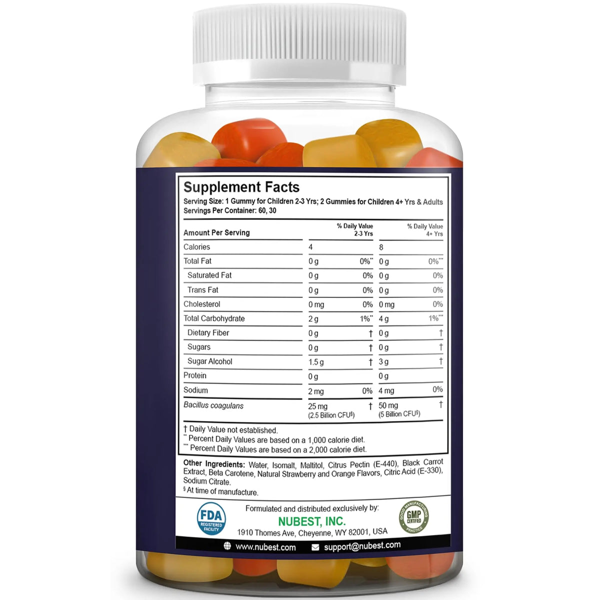 NuBest Daily Probiotic Gummies for Kids & Teens with 5 Billion CFUs | Supports Immune, Gut, and Digestive Health | No Added Sugar | Yummy Strawberry NuBest