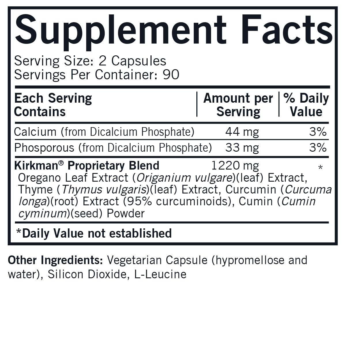 Kirkman CD-Herbal - Hypoallergenic -180 Vegetarian Capsules Kirkman