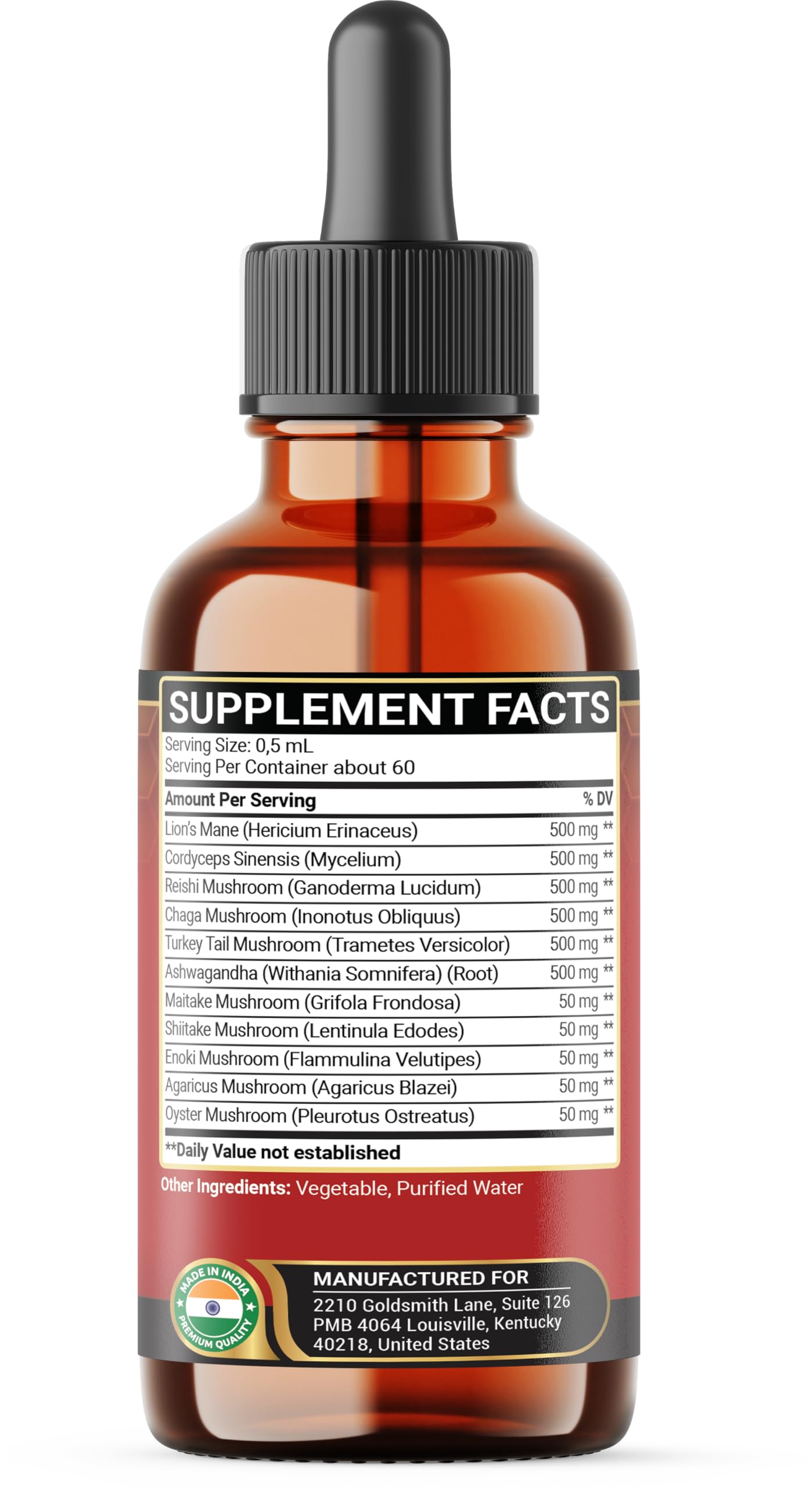 Penhoment 6in1 Sea Moss Drops with Black Seed Oil Irish Seamoss, Ashwagandha, Burdock Root & Bladderwrack - 1FL Oz - 30 Day Supply Penhoment