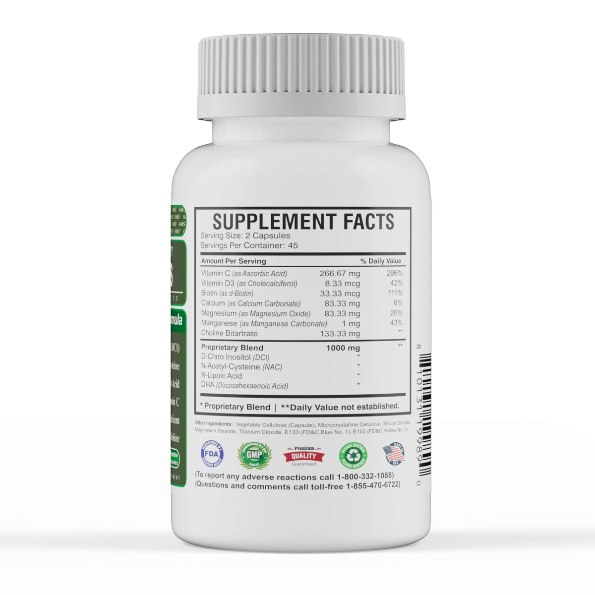 America Medic & Science WFS Plus Fertility Supplements for Women (90 Capsules) Supports Ovulatory Health | Natural Preconception Vitamins, Reproductive Aid, with D-Chiro Inositol, DHA |15-Day Supply. America Medic & Science