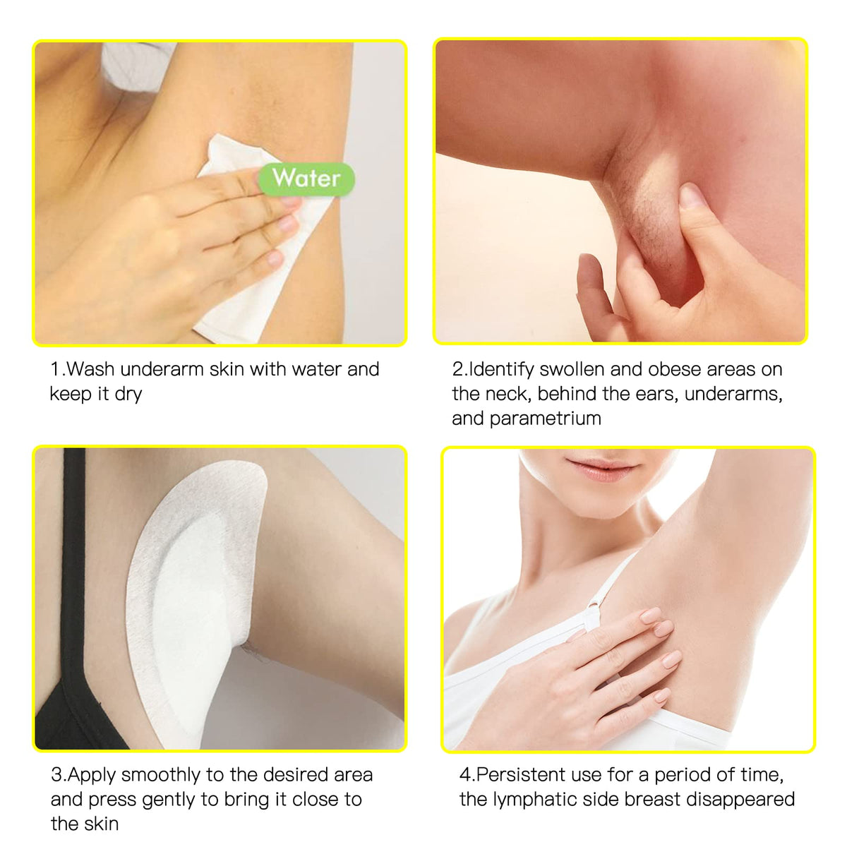 BXQJRJLymphatic Drainage Patch Lymphatic Drainage Herbal Lymphatic Drainage Care Patch Herbal Neck Patch (12) BXQJRJ
