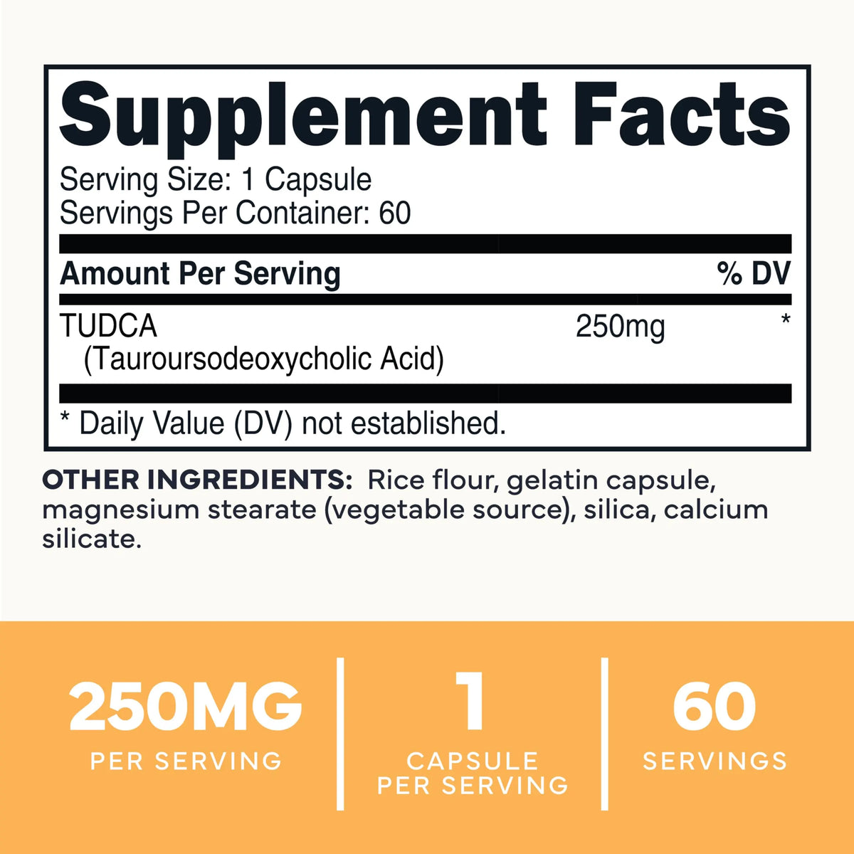 Type Zero Clean TUDCA Capsules 250mg - Pure Tauroursodeoxycholic Acid Supplement - Bile Salt Derivative - 60 Capsules, 60 Servings Type Zero