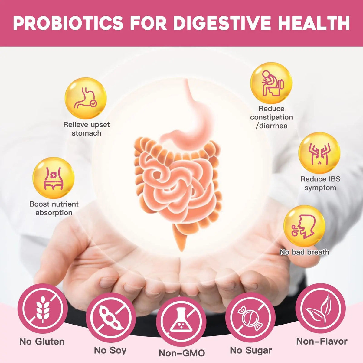 NATURE TARGET Probiotics for Women Probiotic Powder - 50 Billion CFUs, 13 Strains Supports for Digestive Vaginal Health, Bloating Relief, 30 Stick Packs NATURE TARGET