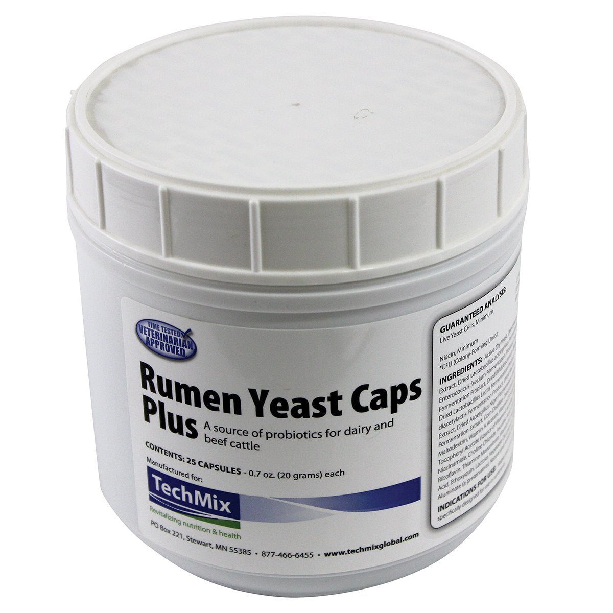 Rumen Yeast Caps, 25 Tablets TECH - MIX INC.
