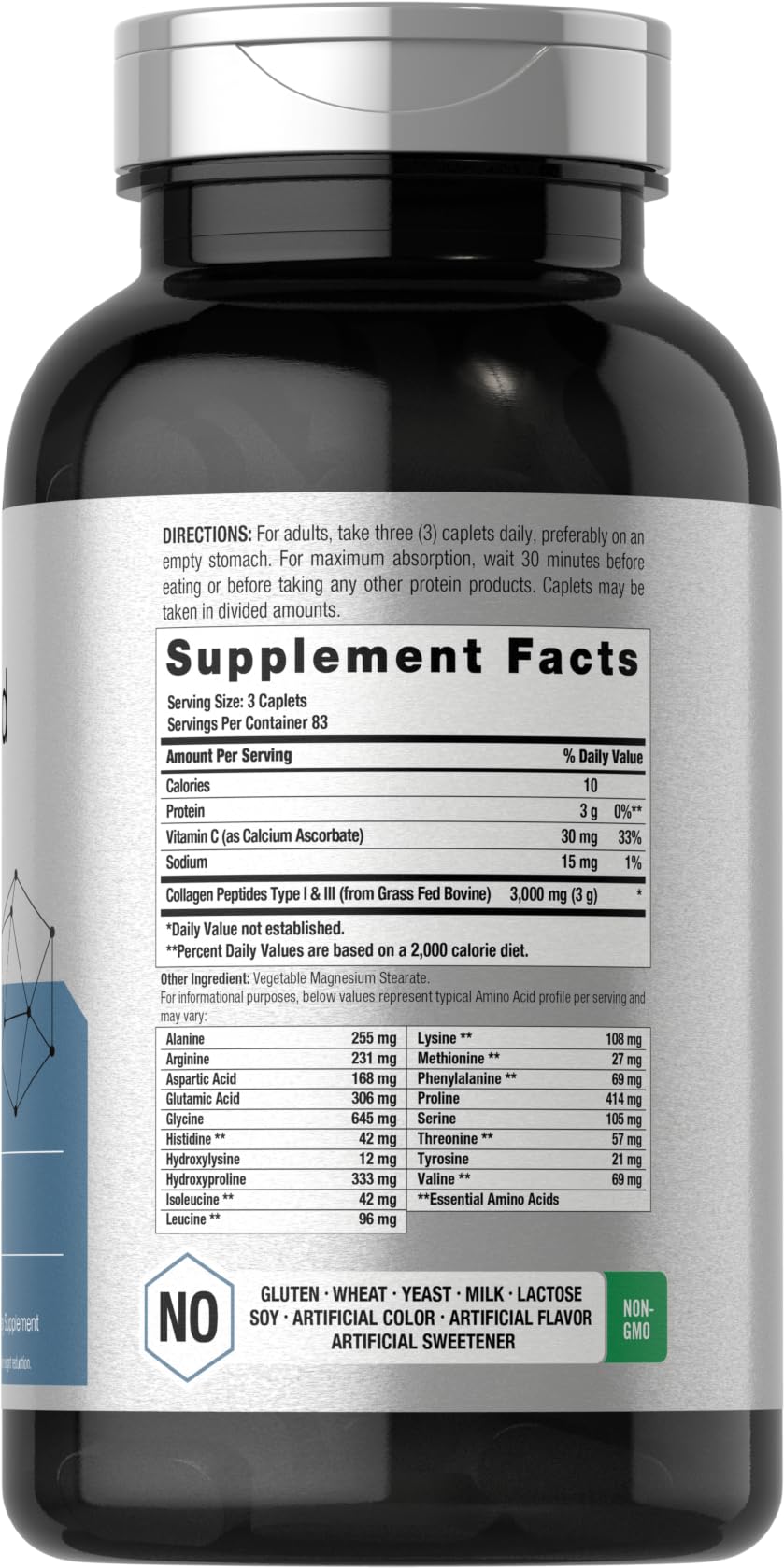 Horbäach Amino Acid Complex 3000mg | 250 Caplets | Non-GMO, Gluten Free Supplement Horbäach