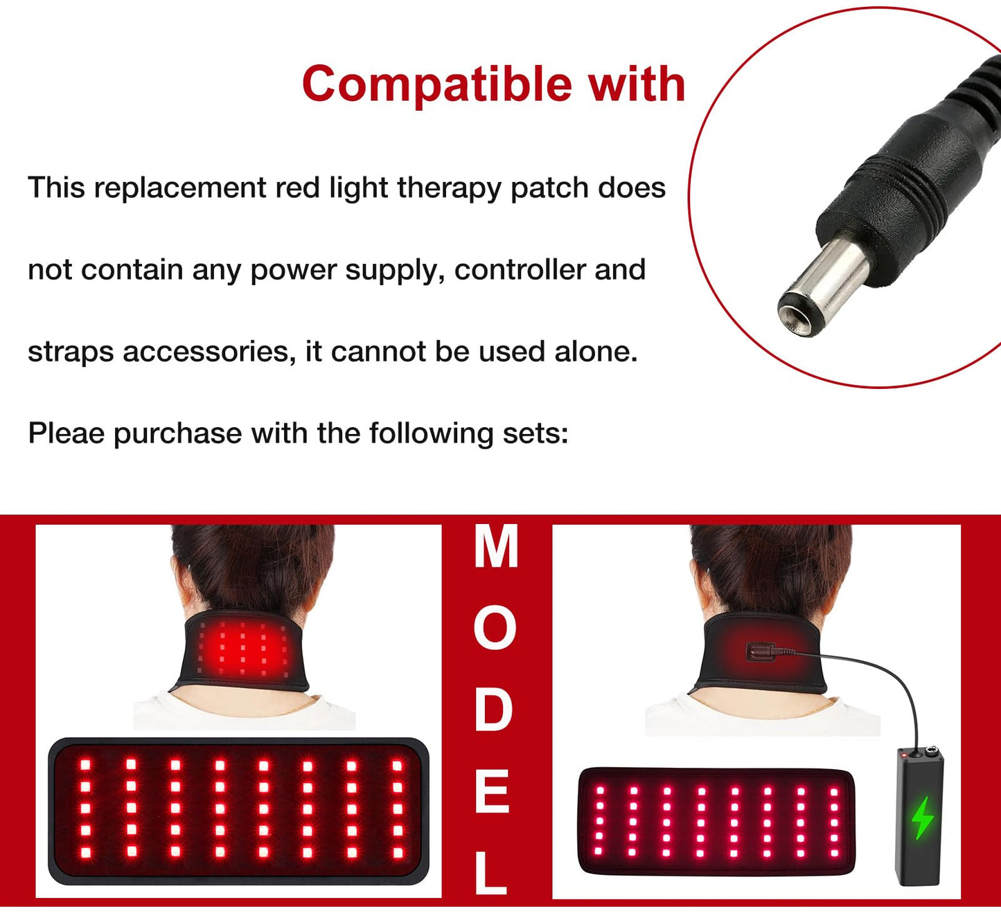 Replacement Red Light Therapy Patch, Infrared Light Therapy for Body Neck Wrist Red Therapy Belt EnjoYield