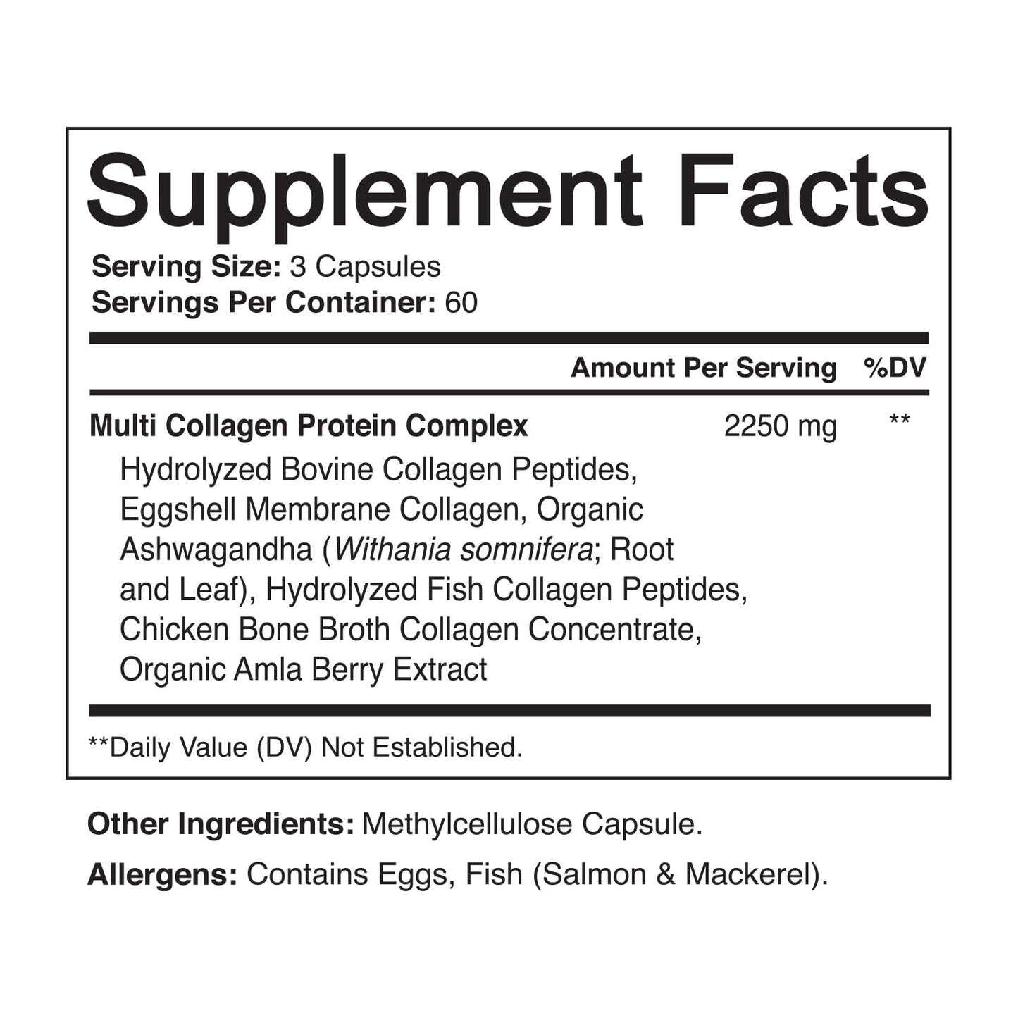NutriFlair Multi Collagen Peptides 2250mg - Type I, II, III, V, X - Collagen Supplements Complex Powder Pills for Women and Men - Hydrolyzed Protein, Healthy Hair, Skin, Nails - Non-GMO (180 Capsules) NutriFlair