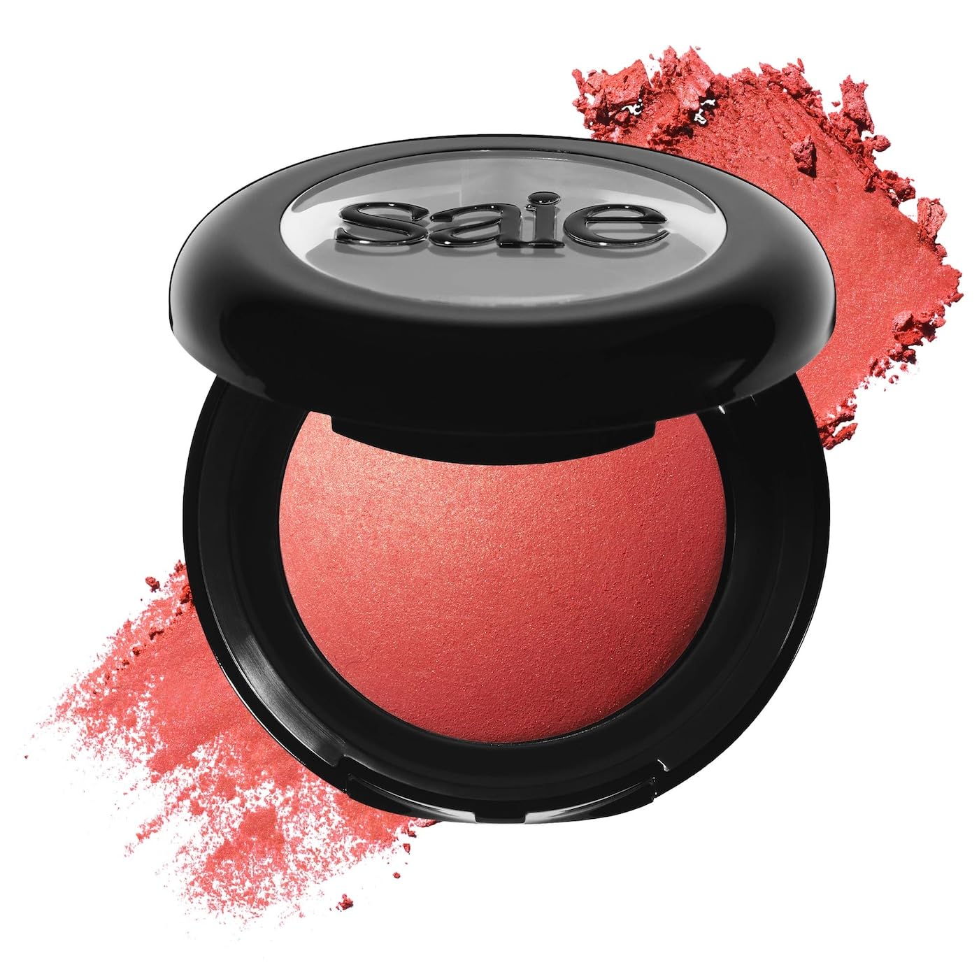 Saie Blush & Brush Duo - SuperSuede Baked Blush in Stella (.01 oz) & Powder Blush Brush - Talc-Free, Moisturizing Blush with Vegan, Fluffy Brush for Seamless Application Saie
