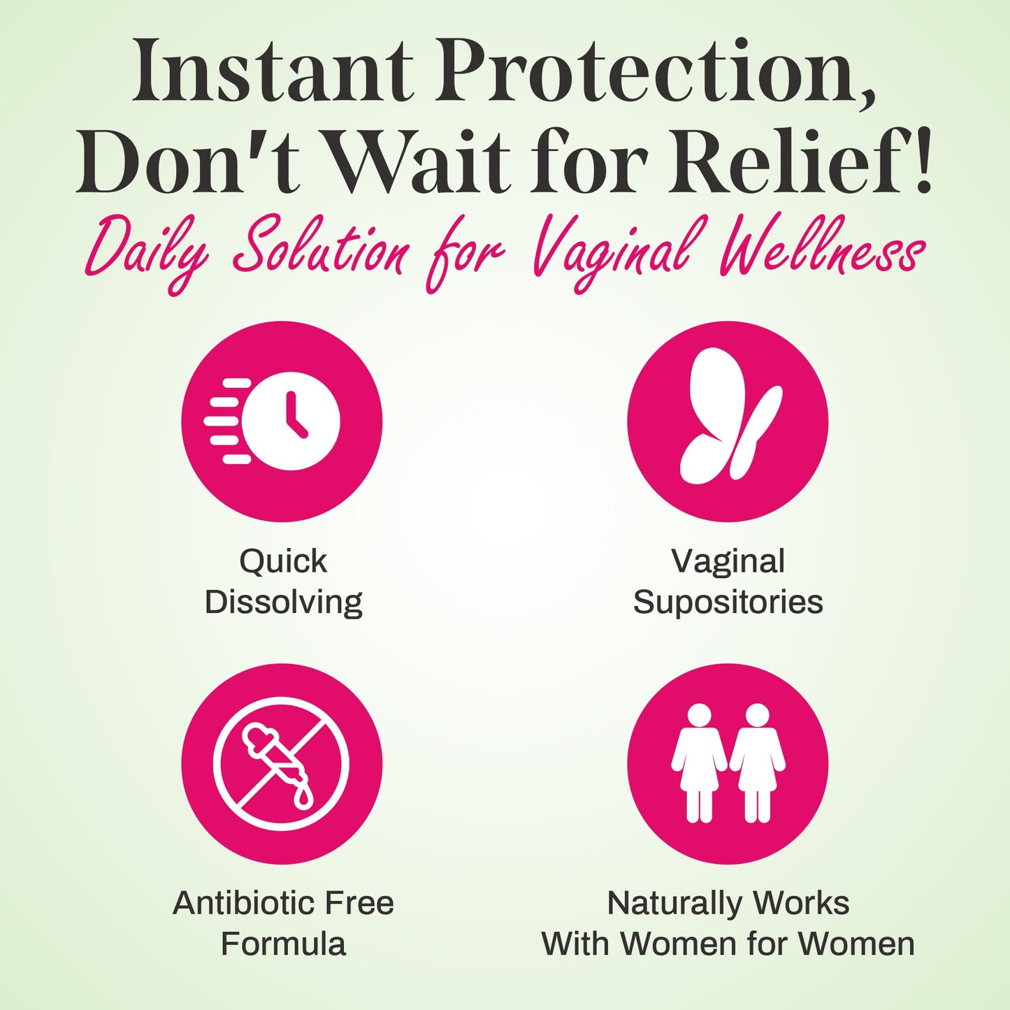 Gynacan Boric Acid Suppositories for Women - pH Balance Vaginal Treatment for Women Odor Prevention, Pure Formula, No-Mess Applicator, Gentle & Effective Gynacan