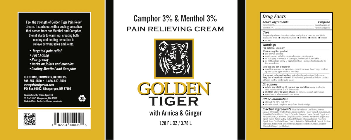 Golden Tiger Pain Relief Cream1 Gallon Golden Tiger