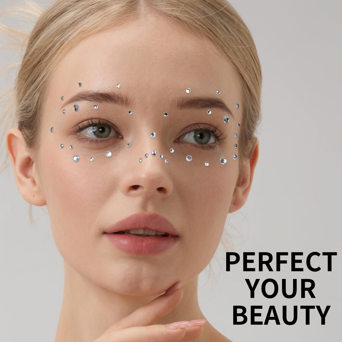 Teenitor 4th of July Star Face Gems, Self Adhesive Face Jewels for Women, Gem Stickers Face Rhinestones, Star Rhinestone Stickers 4th of July Accessories Teenitor