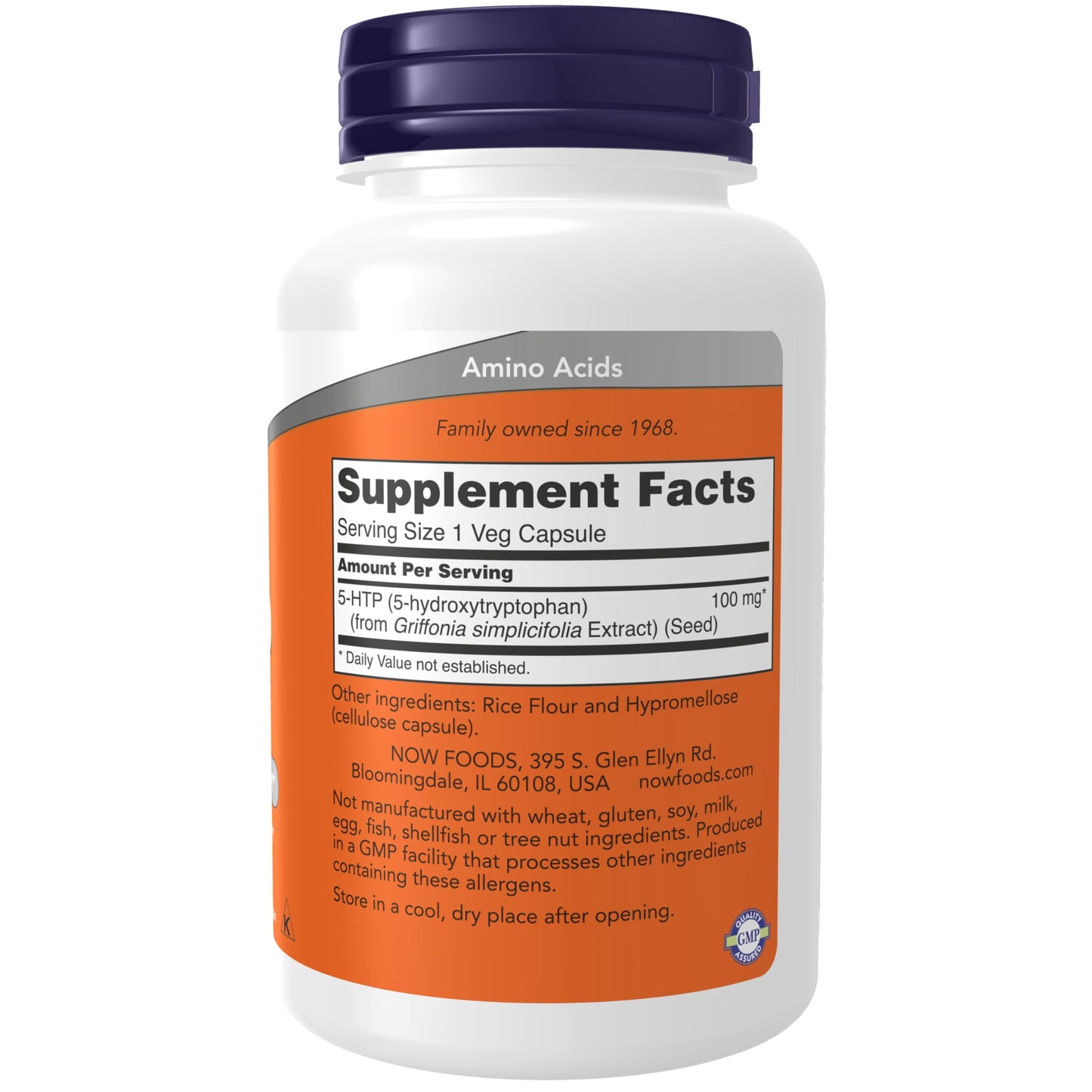 NOW Supplements, 5-HTP (5-hydroxytryptophan) 100 mg, Neurotransmitter Support*, 120 Veg Capsules NOW Foods