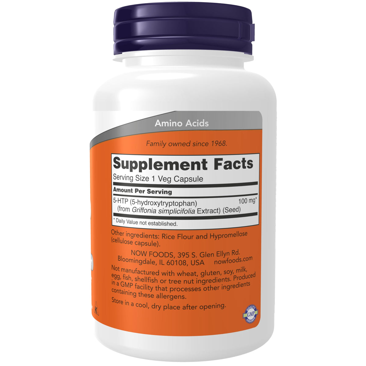 NOW Supplements, 5-HTP (5-hydroxytryptophan) 100 mg, Neurotransmitter Support*, 120 Veg Capsules NOW Foods