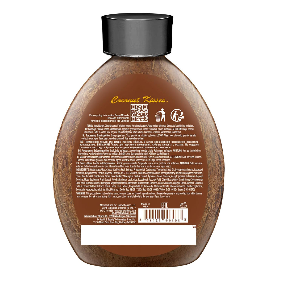Ed Hardy Coconut Kisses Golden Tanning Lotion Cruelty Free, Gluten Free, Mineral Oil Free, DHA Free for All skin type, 13.5oz ED HARDY