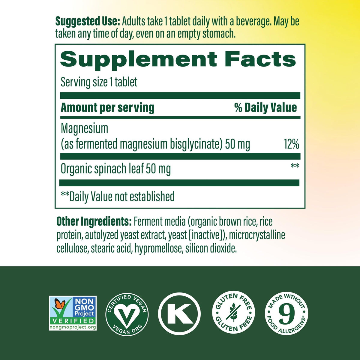 Megafood Magnesium Supplement with Fermented Magnesium Glycinate - Chelated - Supports Heart & Nervous System - Vegan Gluten-Free Non-GMO Kosher - Made Without 9 Food Allergens - 90 Tablets MegaFood