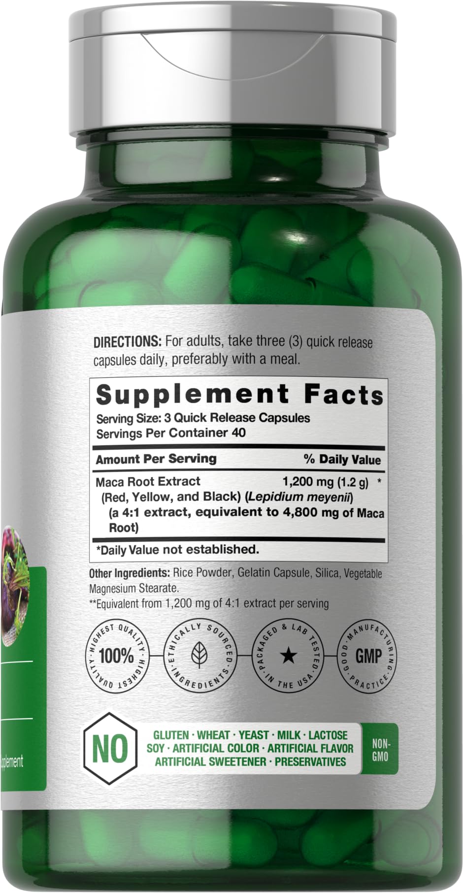 Horbäach Maca Root Capsules for Men and Women | 120 Pills | High Potency Extract | Non-GMO and Gluten Free Formula Horbäach