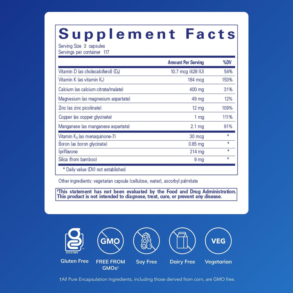Pure Encapsulations +Cal+ with Ipriflavon | Mineral, Vitamin, and Herbal Supplement to Promote Skeletal Strength | 351 Capsules Pure Encapsulations