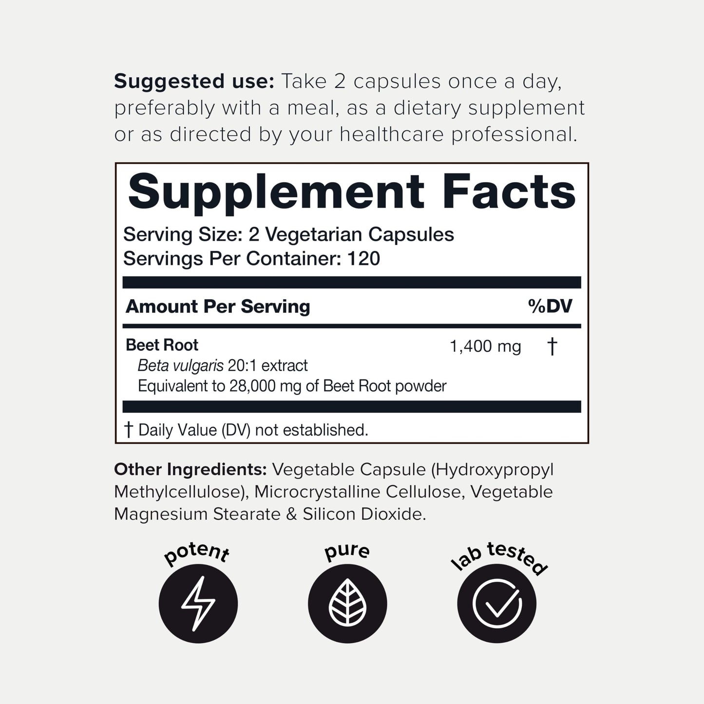 28,000mg 20x Concentrated Extract Beet Root Capsules - Natural Nitric Oxide Booster Toniiq