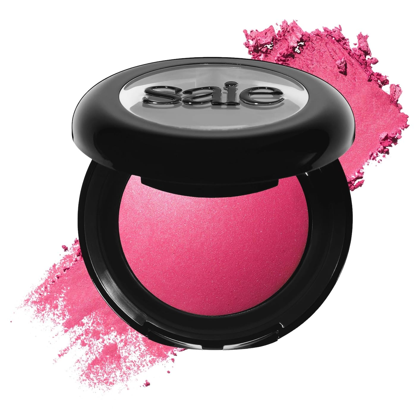 Saie Blush & Brush Duo - SuperSuede Baked Blush in Amore (.01 oz) & Powder Blush Brush - Talc-Free, Moisturizing Blush with Vegan, Fluffy Brush for Seamless Application Saie