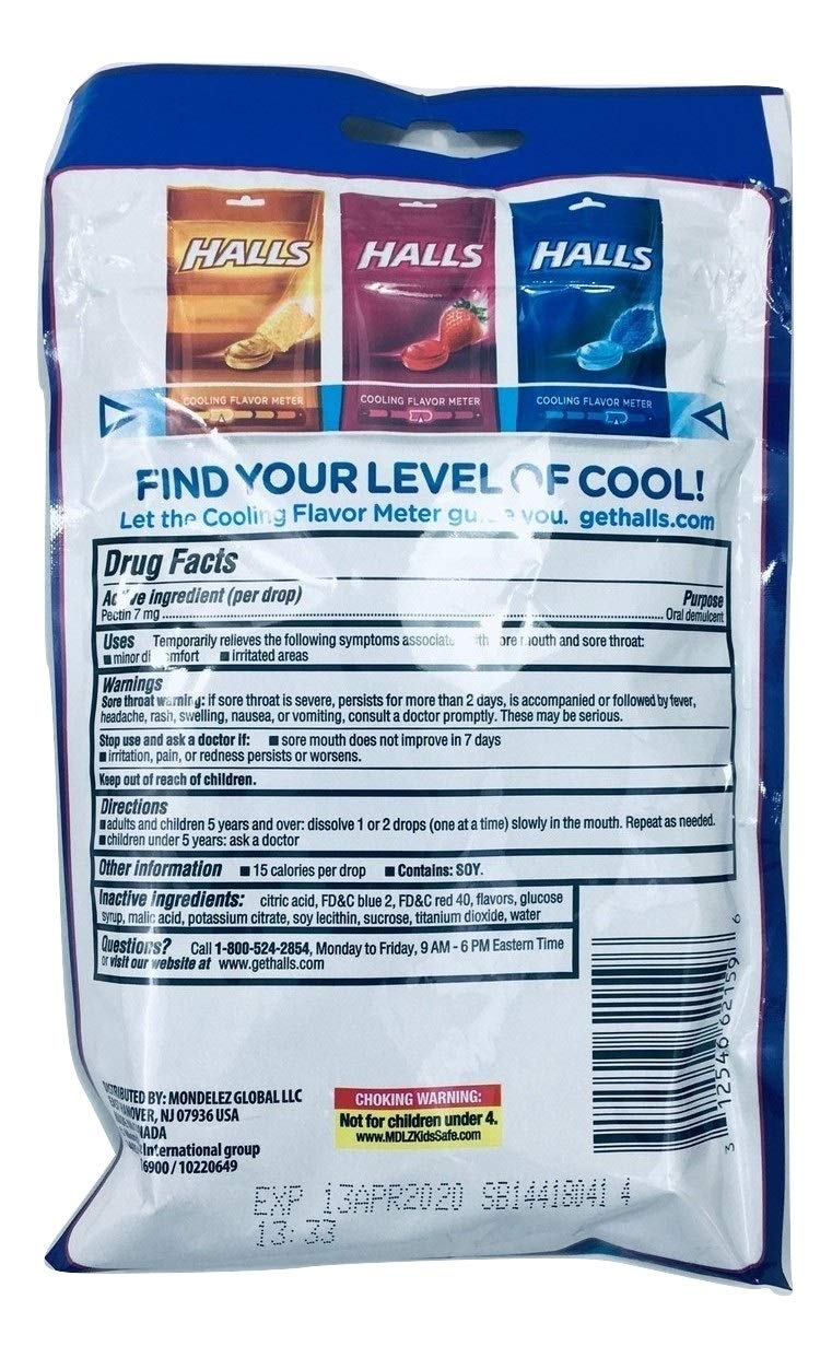 Halls Breezers Cool Berry Cough Drops - Pack of 3 HALLS