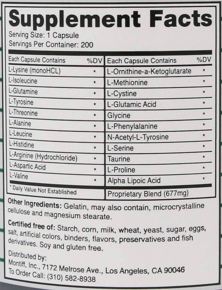 All Basic 677 mg 200 Capsules Montiff