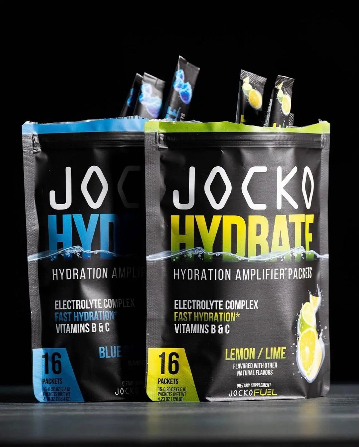 Jocko Fuel Hydrate Electrolytes Powder Packets Low Sugar - Hydration Amplifier Packets for Recovery, Dehydration, & Exercise - with Vitamins B6, B12 & C Jocko Fuel