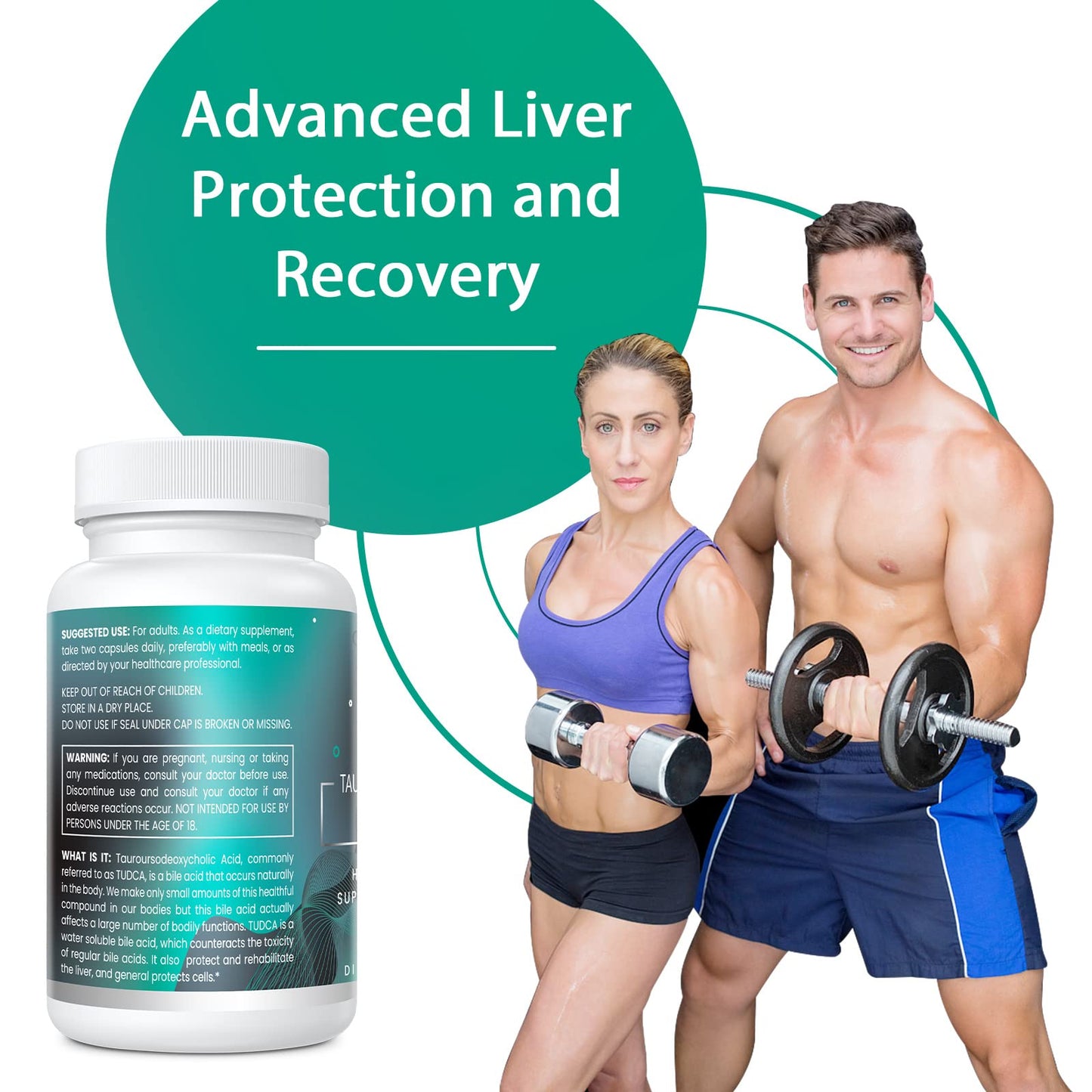 Genogna TUDCA 1100mg-Liver Support Supplement for Detox Cleanse, Water-Soluble Bile Genogna