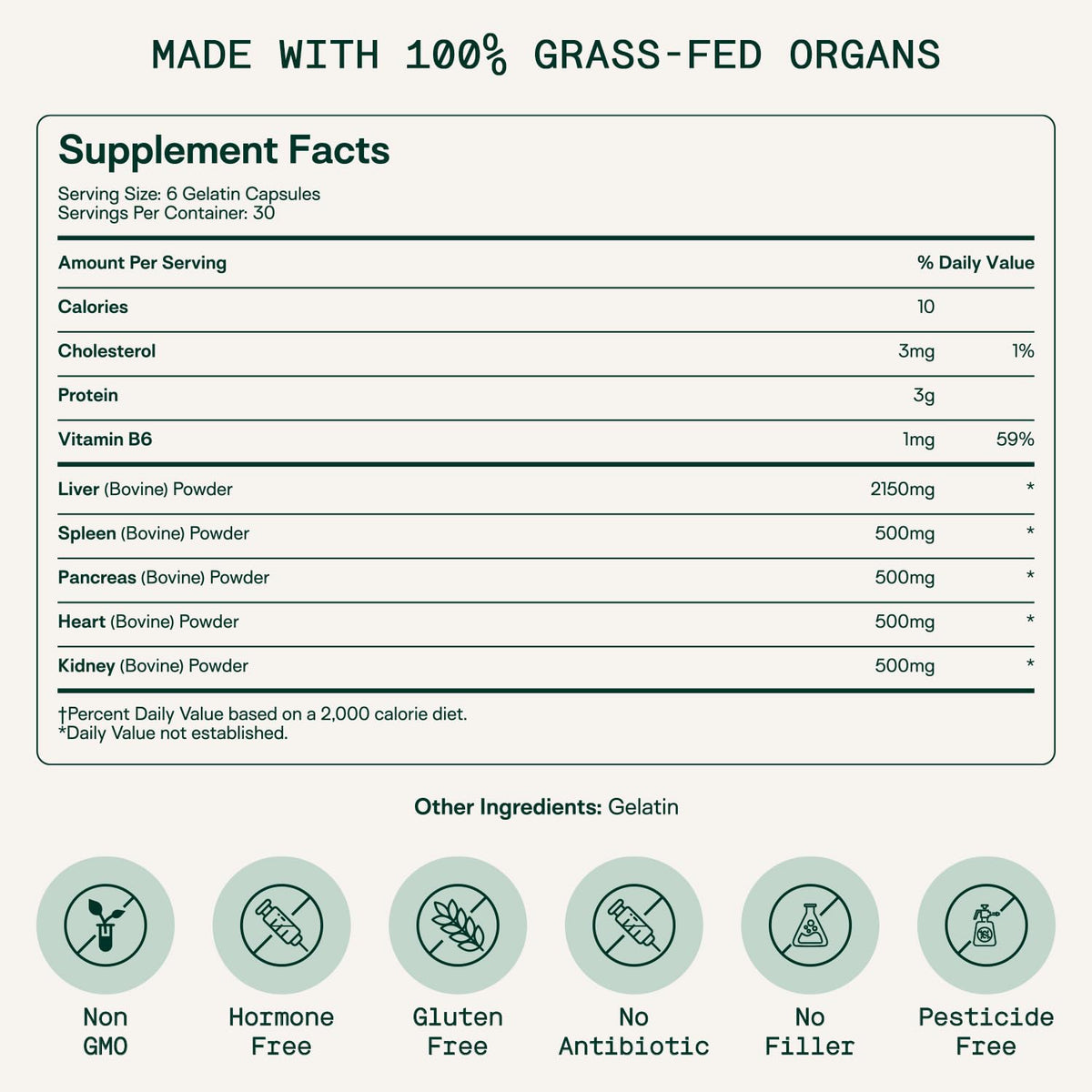 Adapt Naturals Organ Supplement, Bioavailable Grass Fed Beef Liver Capsules, Blend of Liver, Heart, Kidney, Pancreas & Spleen, Support Liver Cleanse Detox & Repair | Source of CoQ10-30 Days Supply ADAPT NATURALS BY CHRIS KRESSER