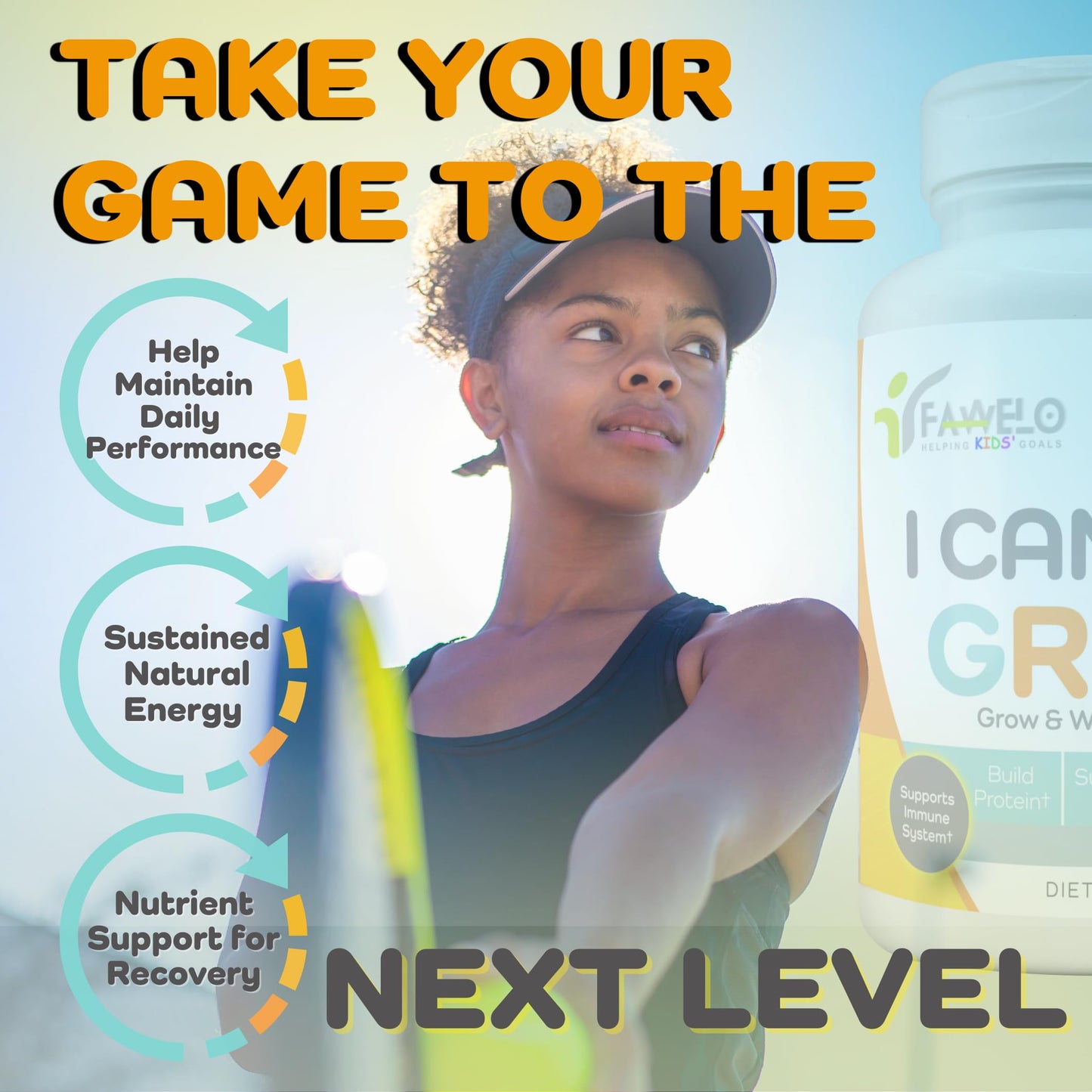 Fawelo I Can Grow (2 Pack) - for Kids 10+ and Teens | Enhances Natural Development | Strength Bone, Muscle & Joints | Immunity & Overall Health | Transparent Ingredients | Made in the USA Fawelo