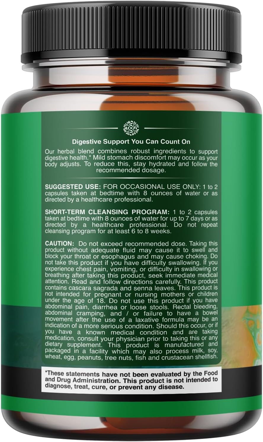Herbal Laxative Capsules with Probiotics – Natural Laxatives for Constipation with Senna Leaf, Psyllium, Aloe Vera – Colon Cleanse for Women & Men - Detox for Gut Health & Weight Management – 60 Count Gsupps Australia