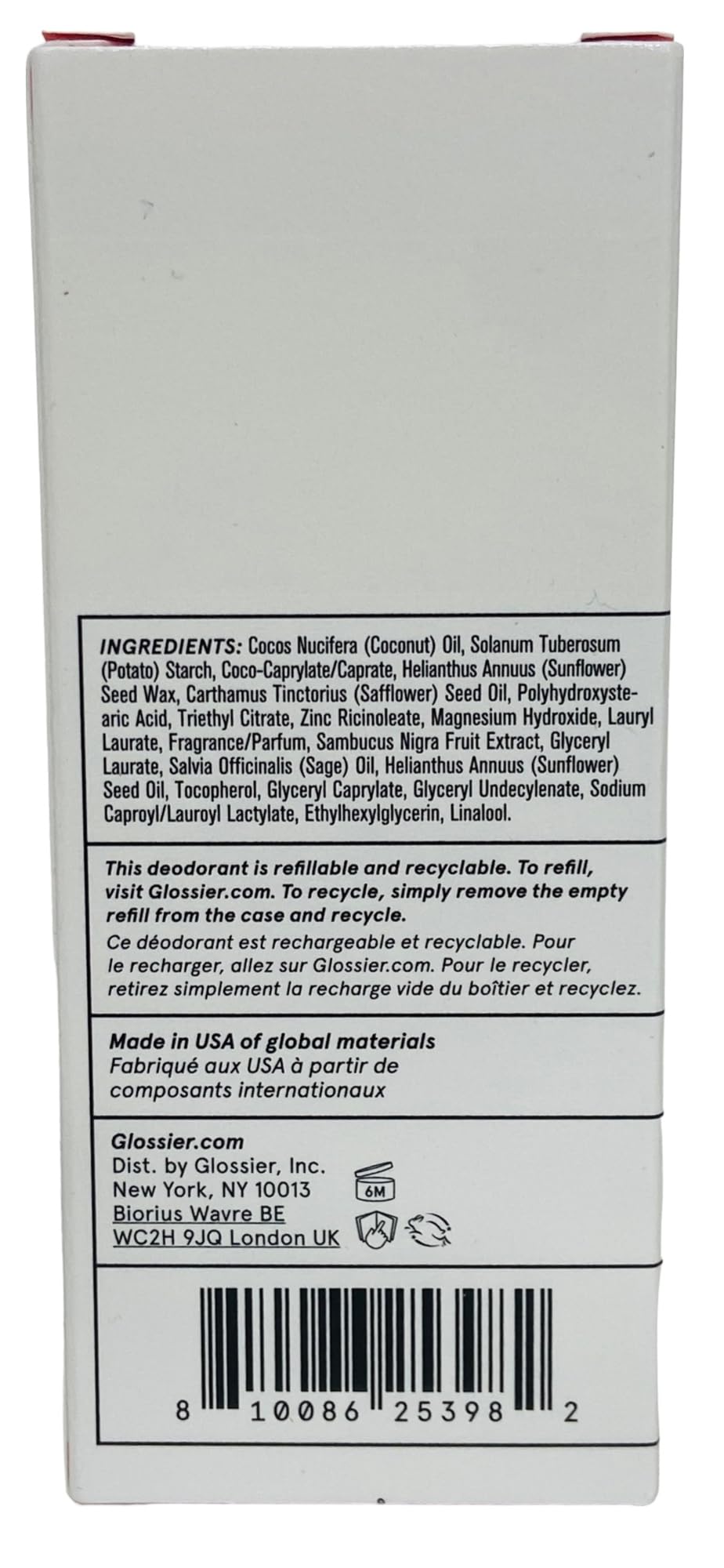 Glossier - Deodorant Refill Stick - Recharge Stick - You 2.2 oz / 65g Glossier