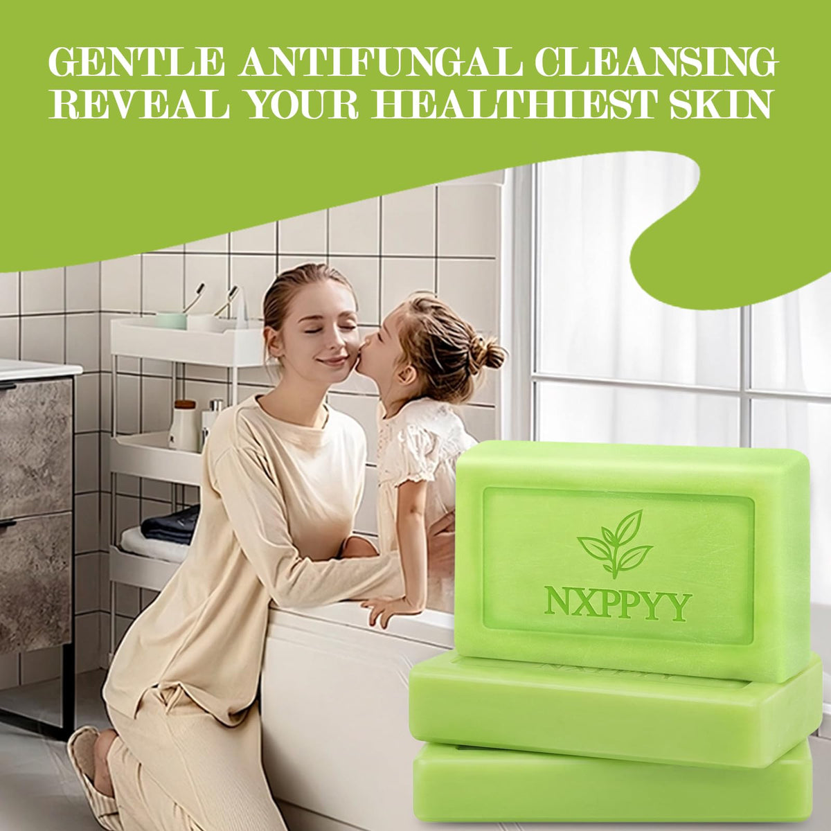 Antifungal Soap-Antibacterial Soap Bar with Tea Tree Oil (3Bars x 2.82oz) NXPPYY