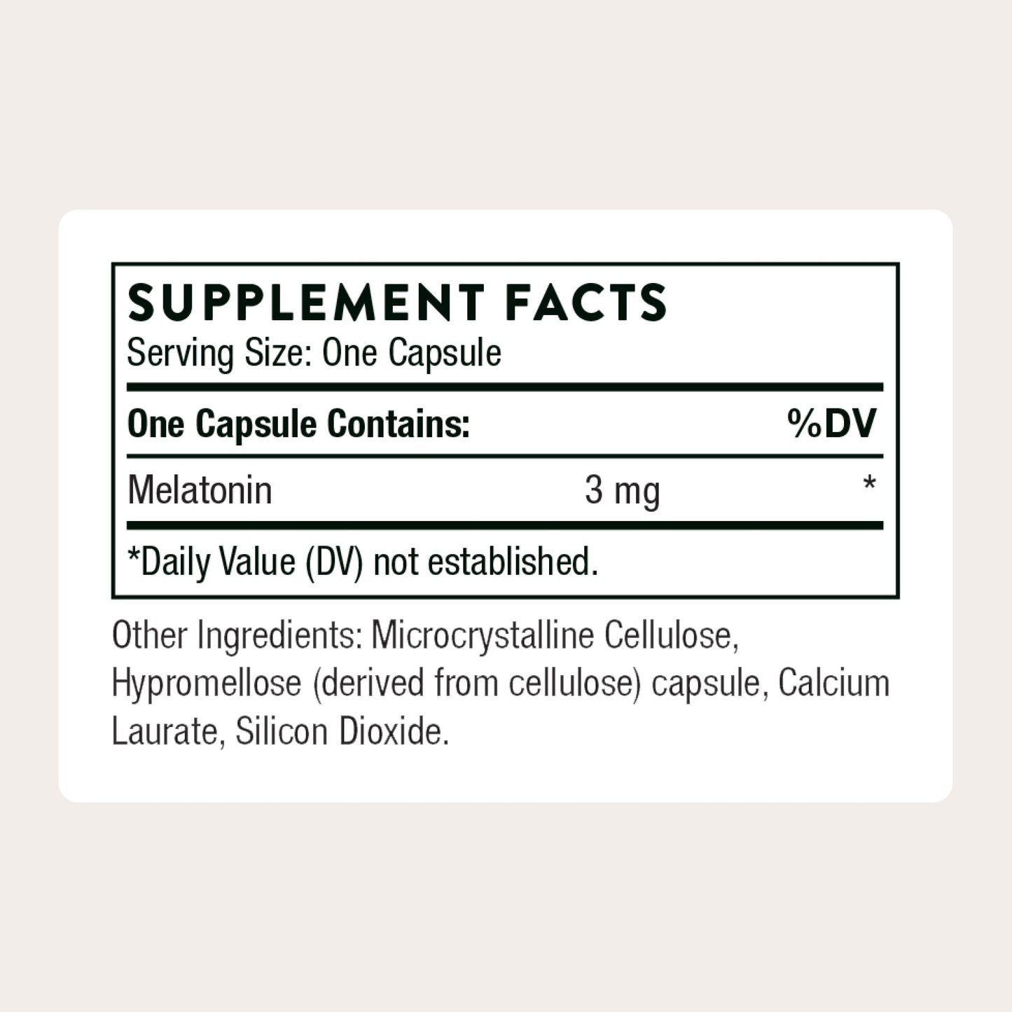 THORNE - Melaton-3 - 3mg Melatonin Supplement - Supports Normal Circadian Rhythms, Restful Sleep & Relaxation* - NSF Certified for Sport - 60 Capsules THORNE