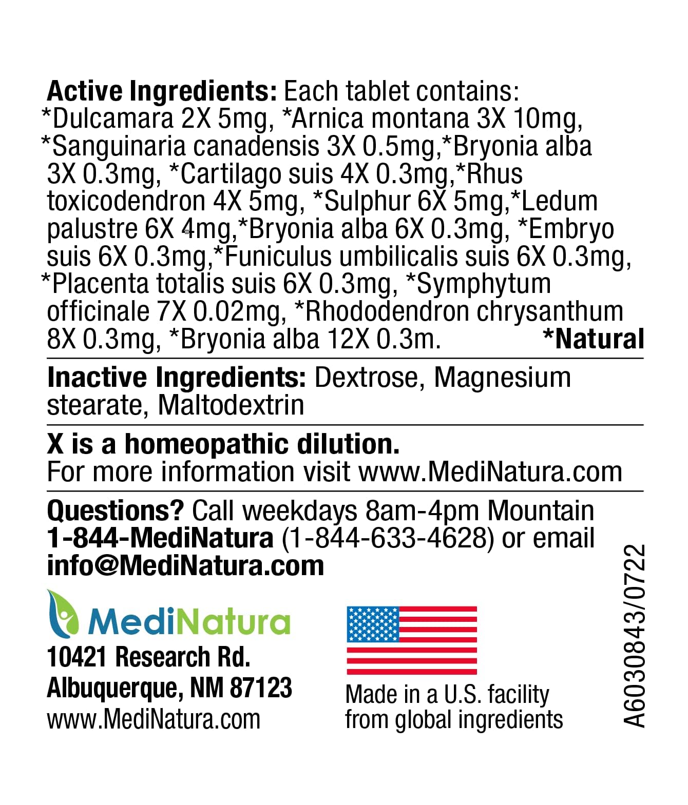 T-Relief Arthritis Arnica +12 Pain Relieving Natural Medicines Help Reduce Soreness Stiffness Aches & Pains in Joints Naturally - 100 Tablets (2 Pack) MediNatura