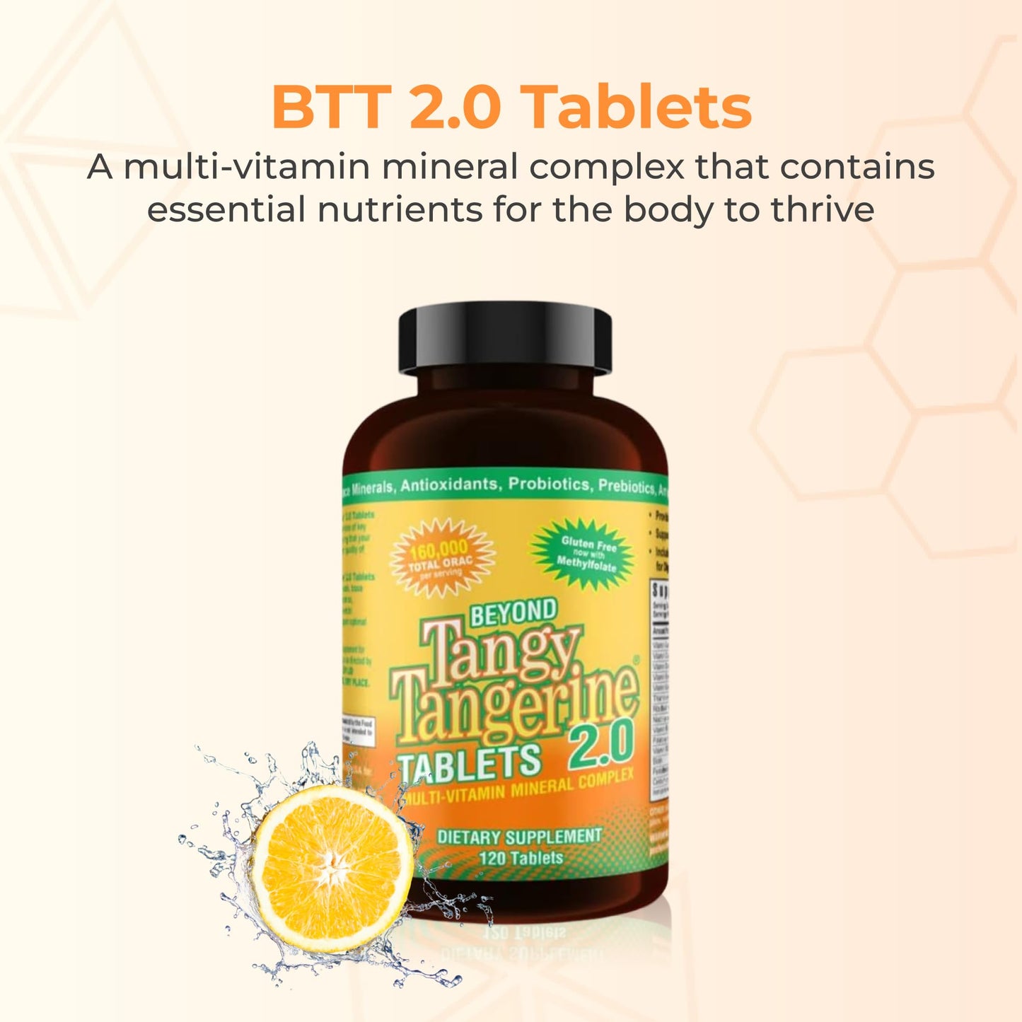 Youngevity Beyond Tangy Tangerine 2.0 Multi-Vitamin & Mineral Complex - Made with Natural & Whole Foods | 160,000 ORAC | 120 Tablets - 2-Pack Youngevity