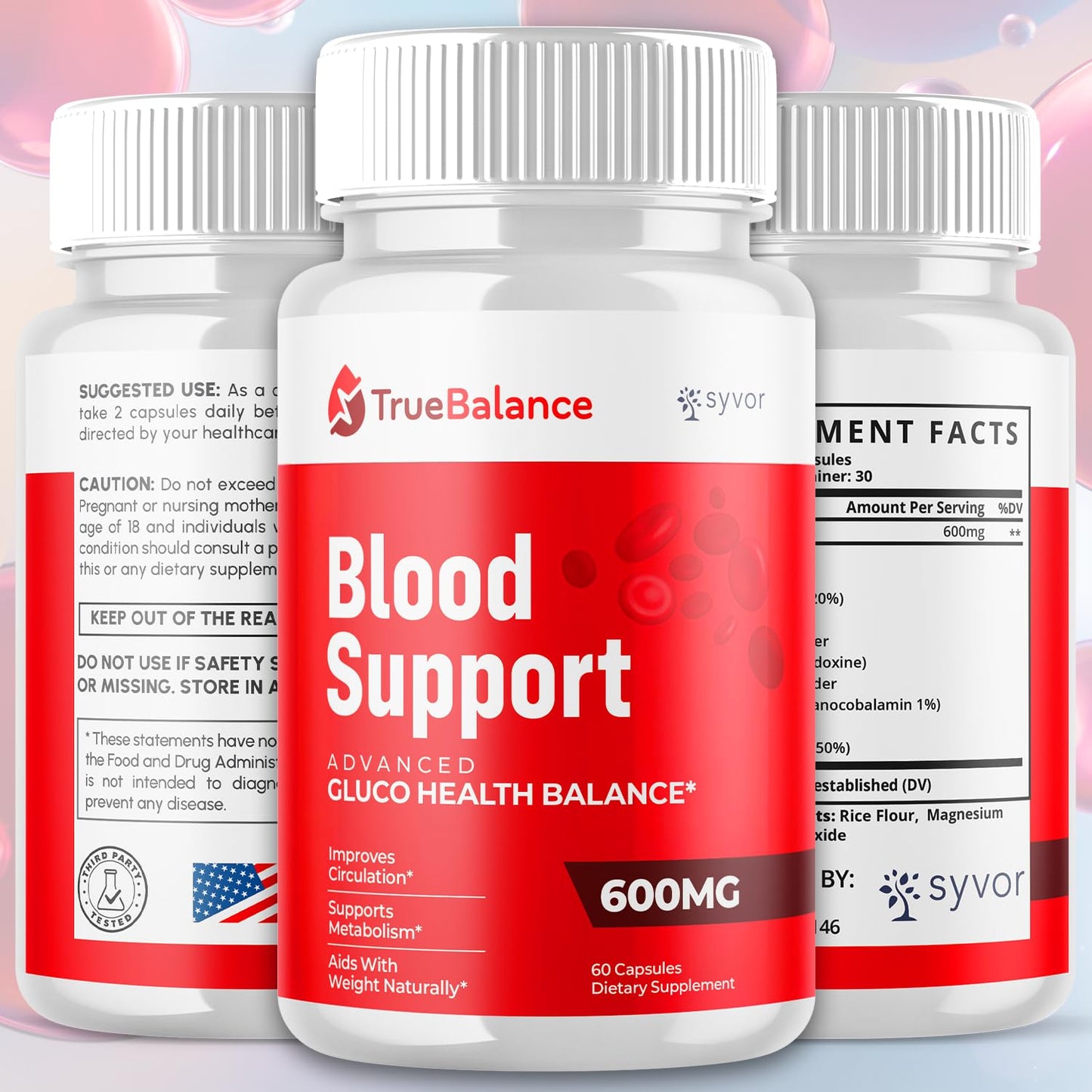 (2 Pack) True Balance Capsules, Official TrueBalance Glycogen Support Pills with All Natural Ingredients, Advanced Formula Support Supplement with Max Strength Vitamins for Women & Men (120 Capsules) Syvor