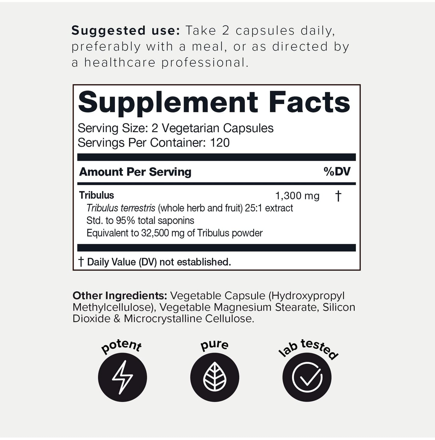 Toniiq Ultra High Strength Tribulus Capsules - 95% Steroidal Saponins - 1300mg Concent Toniiq