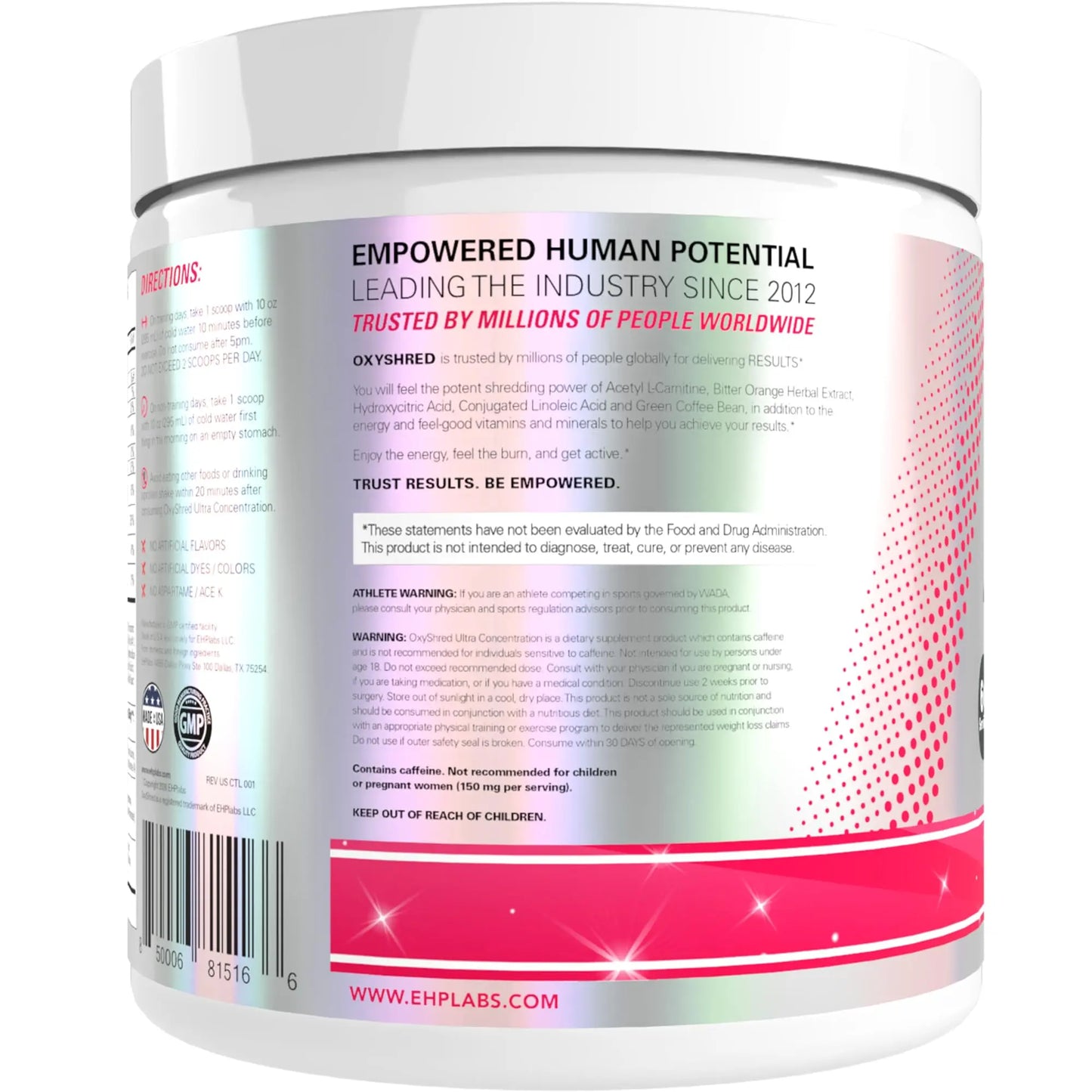 EHP Labs OxyShred Pre Workout Powder - Preworkout Powder with L Glutamine & Acetyl L Carnitine, Energy Boost Drink - Cosmic Blast, 60 Servings EHP Labs