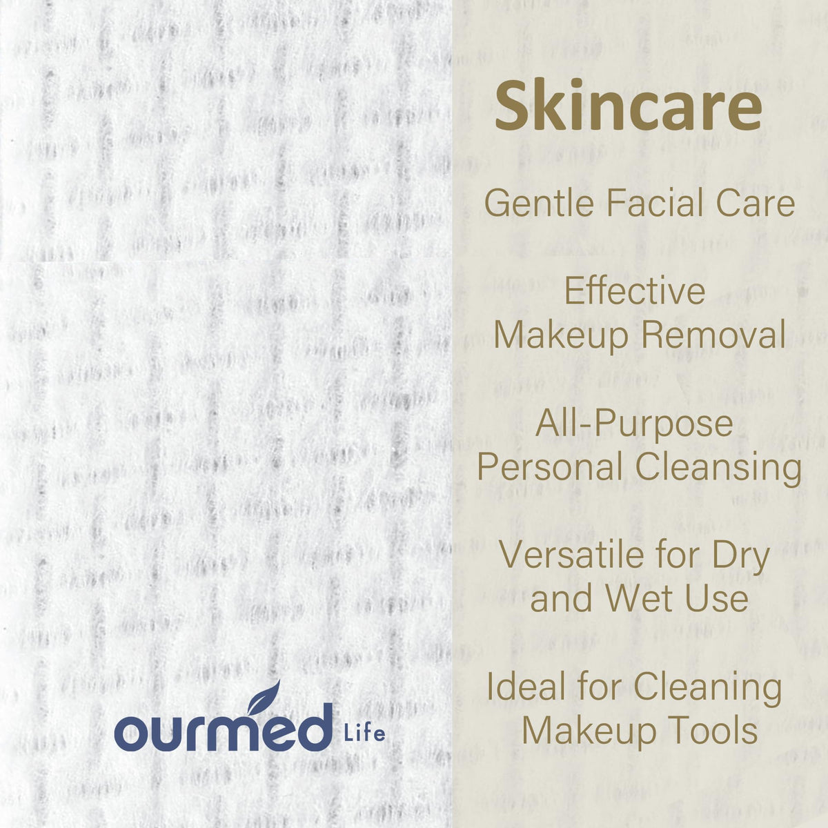 Ourmed Life Face Towels, Disposable Biodegradable Facial Towels for Sensitive Skin ourmed life