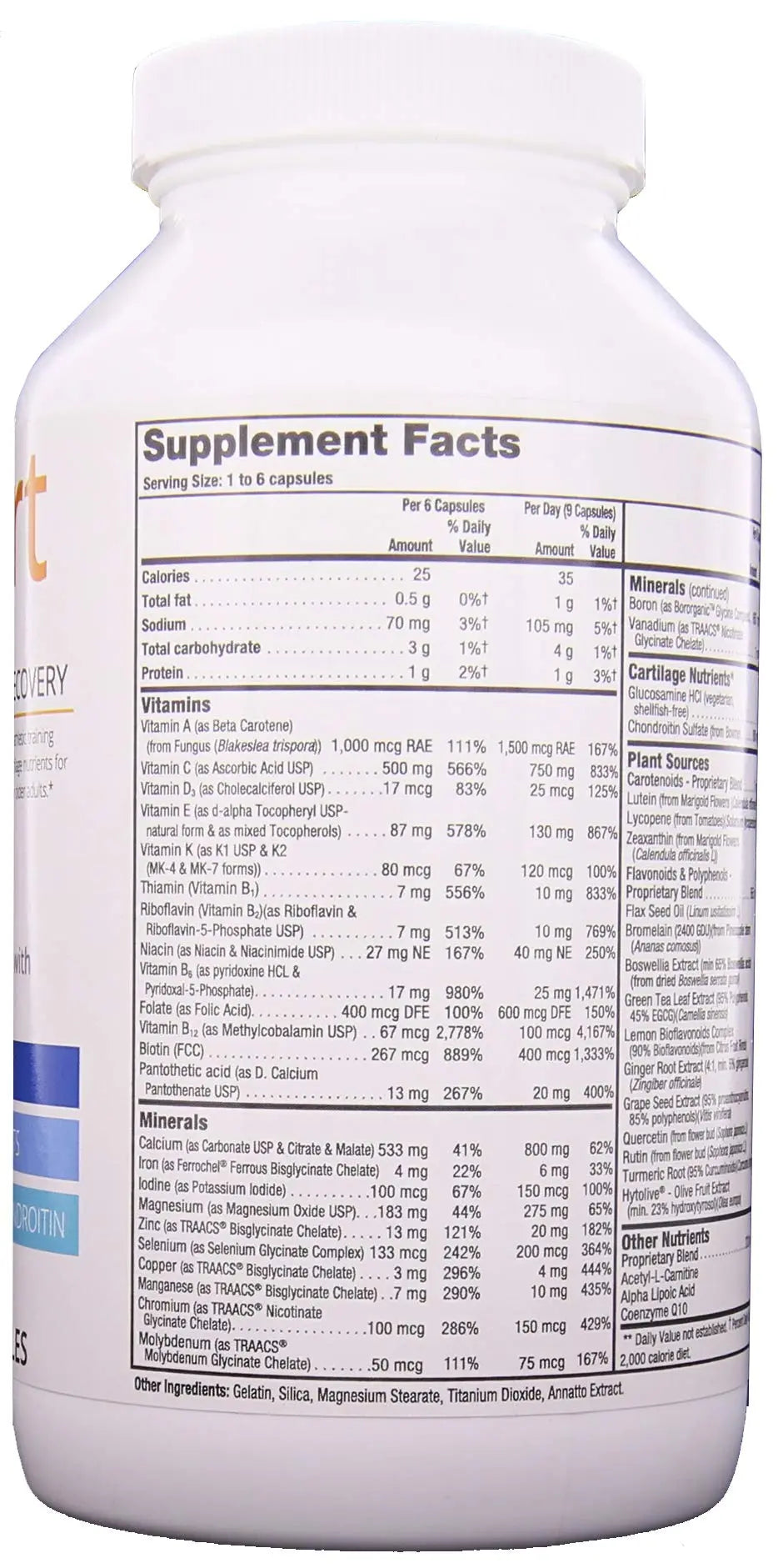 Nutriex Sport Comprehensive Multivitamin Supplement with Glucosamine & Chondroitin 270 Capsules Nutriex