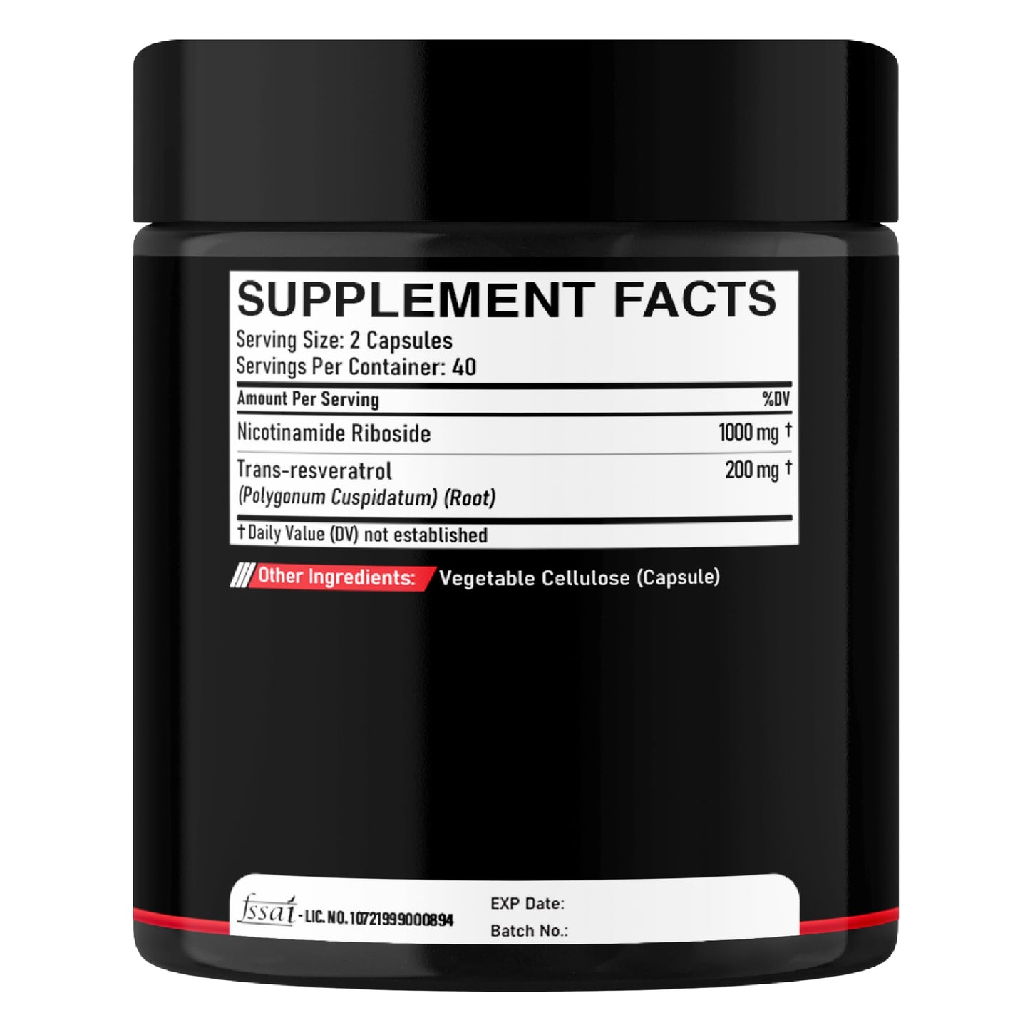 DEDICAD NAD Supplement with Nicotinamide Riboside and Trans Resveratrol - NR for Men & Women - 80 Capsules DEDICAD