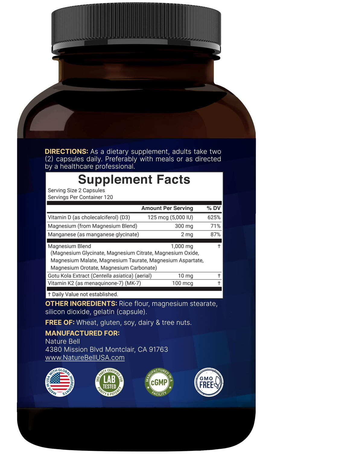 NatureBell 12-in-1 Magnesium Complex 1000mg, 4-Months Supply – Magnesium Glycinate, Citrate, Taurate, Malate, & More – High Absorption Formula for Men & Women – Chelated & Purified – 240 Capsules NatureBell
